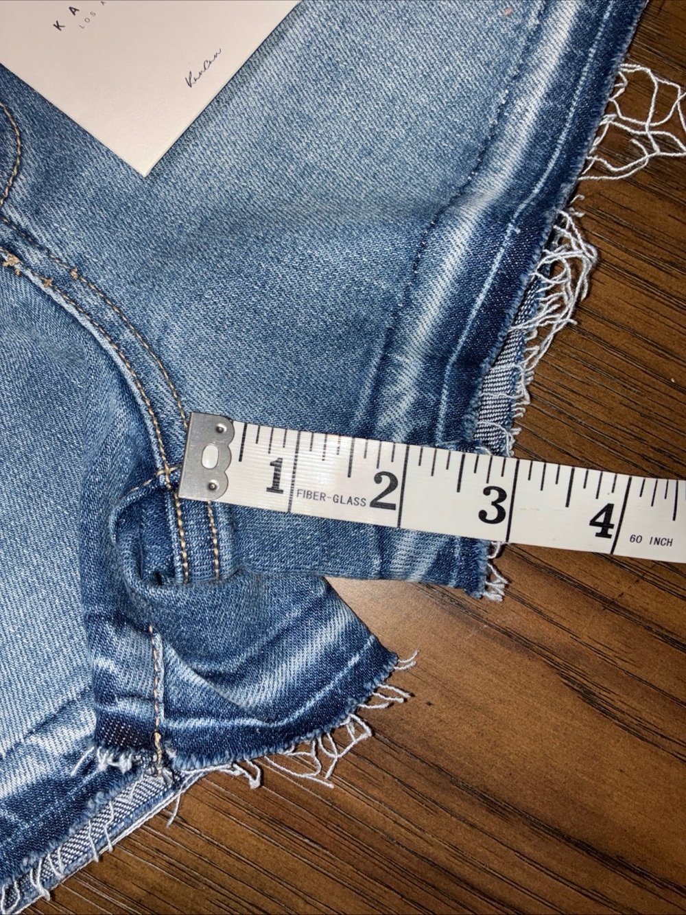 KanCan Medium Blue Button-Front Distressed Denim Shorts - Picture 5 of 7